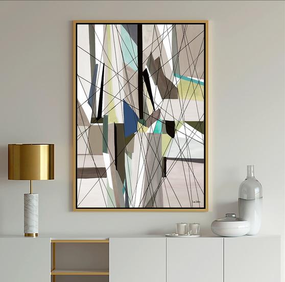Multicolor Lineal abstract art, What's New, Glass House, painting, Dubois Art, Lori Dubois Art