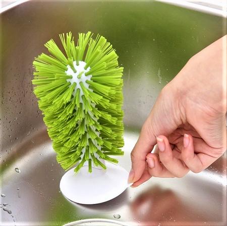 Glass Cleaning Brush with Strong Bristles & Suction Cup in Pakistan for Washing Cup Mug Goblet Sink Brush in Islamabad