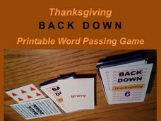 Back Down Thanksgiving Word Passing Game