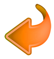 Orange Swirled Arrow pointing left