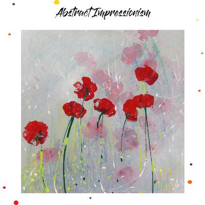 Red poppies acrylic painting