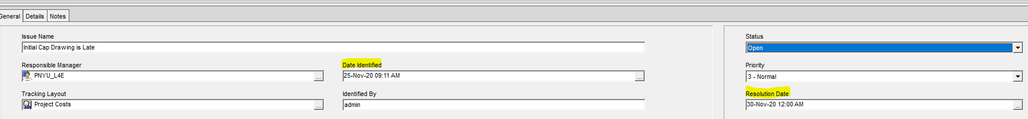 Track the duration of Primavera P6 issue in schedule