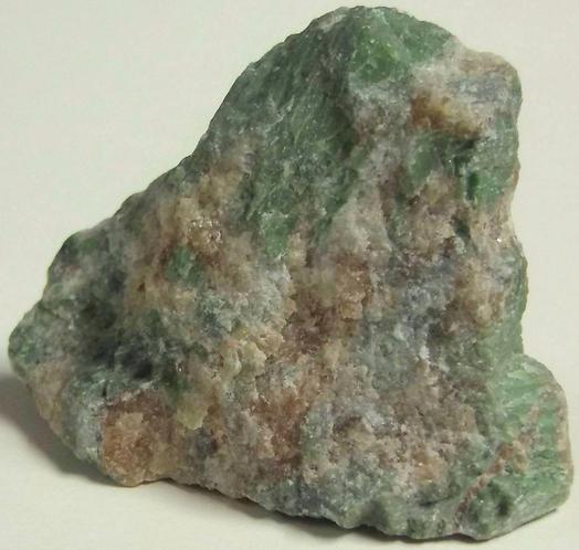 rodingite: green Cr Diopside, orange Grossular garnet, Hunting Hill quarry (Rockville Crushed Stone Quarry; Travilah Quarry; Rockville Quarry; Bardon Stone Quarry; Aggregate Industries Quarry), Rockville, Montgomery County, Maryland, USA