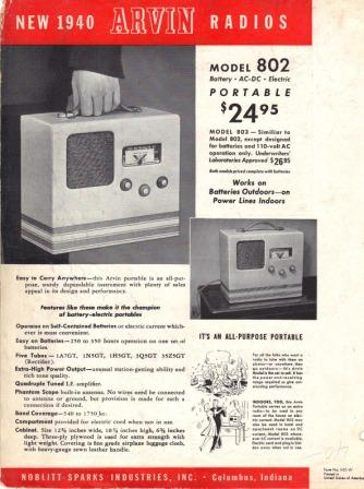 Arvin Radio 1940
