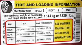 tire pressure sticker