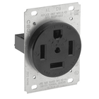 60 Amp, 125/250 Volt, NEMA 14-60R, 3P, 4W, Receptacle, Straight Blade, Industrial Grade, Grounding, Side Wired - Black