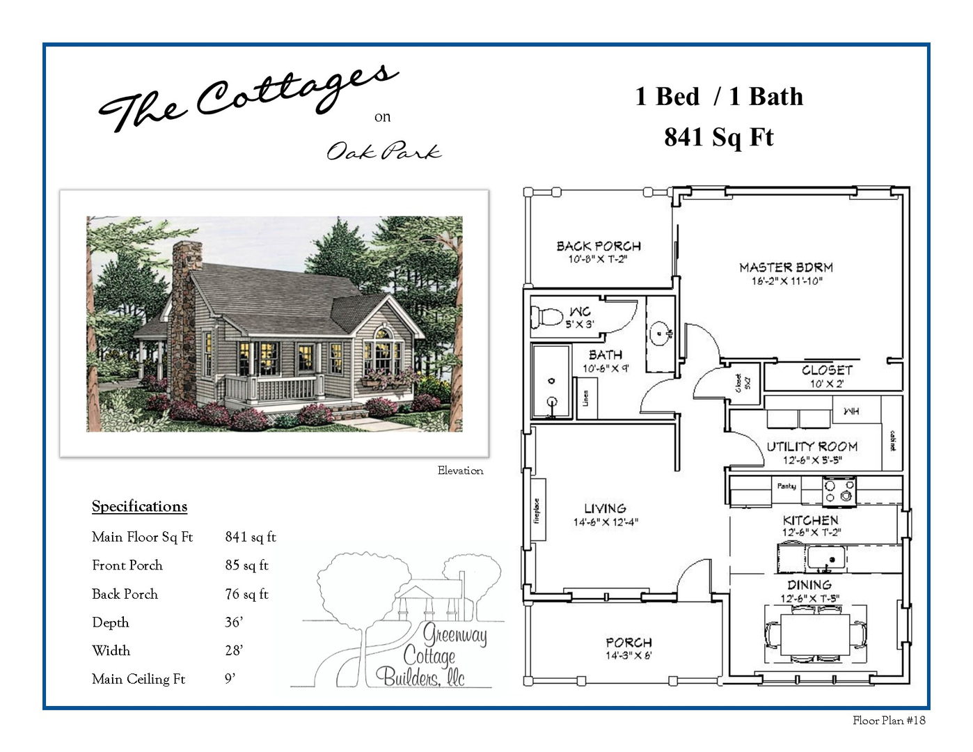 Floor Plans 1 2 Bedroom Cottages