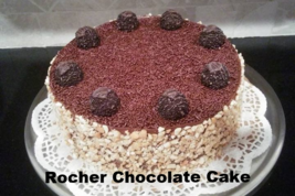 Rocher chocolate cake with Nutella and Rocher candy