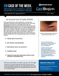 Septic Arthritis, Frishta Abawi, Arthritis, EM