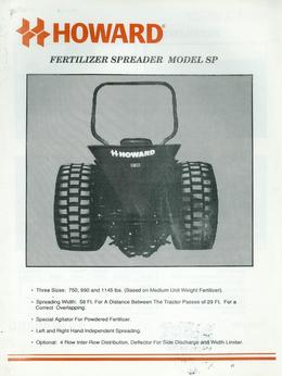 Howard Fertilizer Spreader Model SP Brochure
