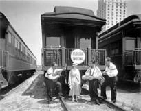 Picture of an old train caboose representing the Flagler Railroad