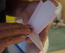 Model boat being repaired by Scale Model Builders