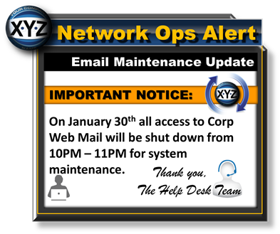 System Downtime Notification Template FREE DOWNLOAD Printable