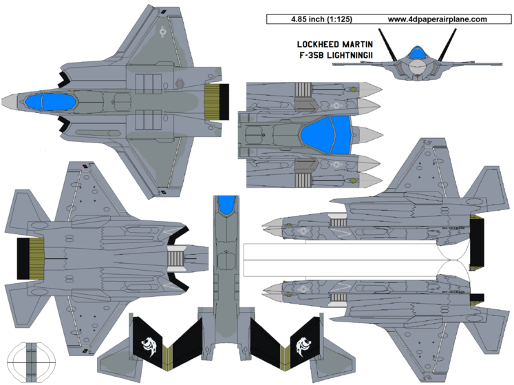 4D model template of Lockheed Martin F-35B Lightning II