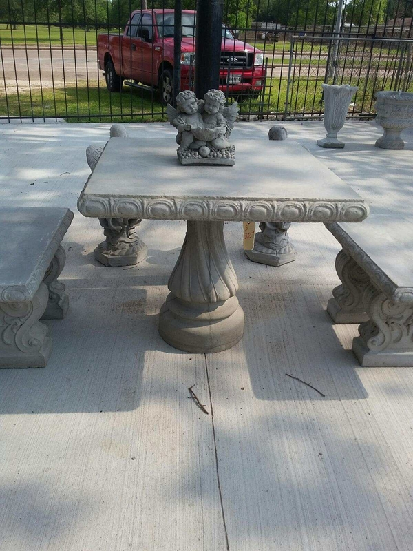 Cement table best sale and bench