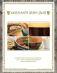 Keenan's Irish Pub Menu