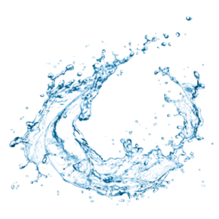 Image of blue water splash on transparent background