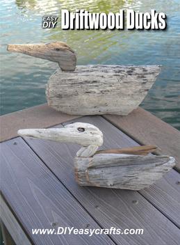 Easy DIY Driftwood Ducks. www.DIYeasycrafts.com
