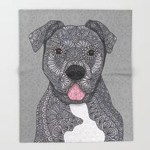 pitbull dog junior throw blanket