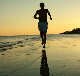 Man jogging to improve cardiovascular conditioning
