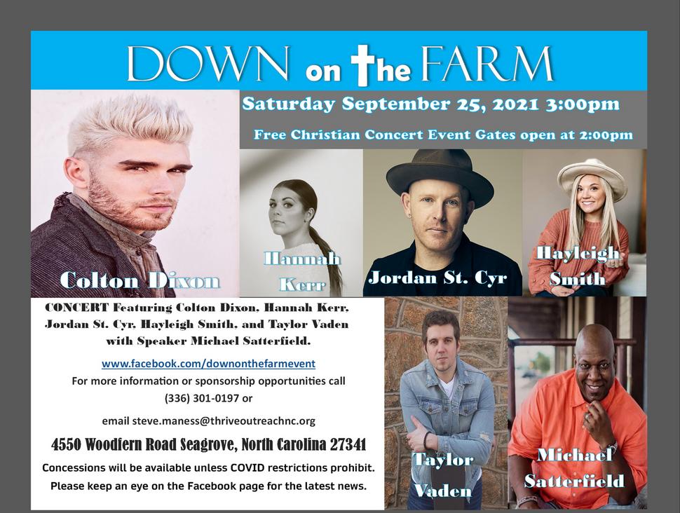 Flyer for Down on the Farm 2018