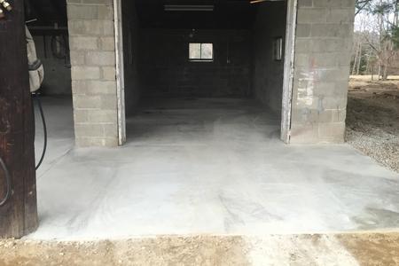 Concrete slab for a work space