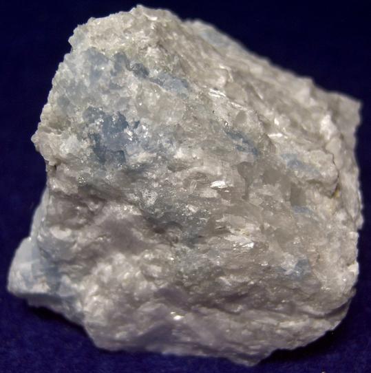 fluorescent phosphorescent white Wollastonite, blue Calcite- Gouverneur Talc Company No. 4 Quarry (Valentine deposit), Harrisville, Diana Township, Lewis County, New York