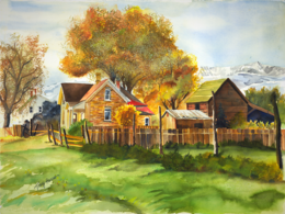 Idaho Farm House, Tracy Harris Watercolor Artist, Limited Edition Giclee Available