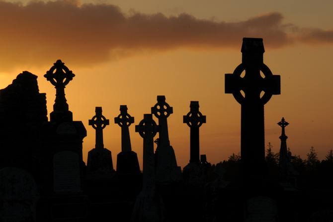 Sunset at Clonmacnoise monastic ruins by Kevin O'Dwyer