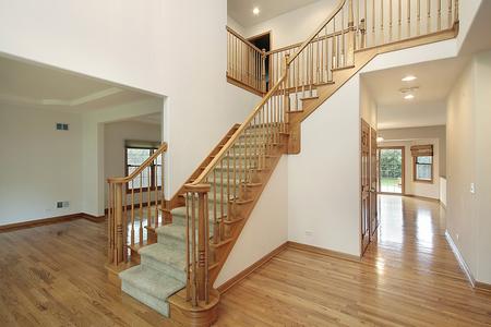 solid hard wood floor remodel stairs living room