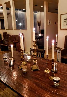 Gold and Crystal Candelabra for Wedding at Semple Mansion