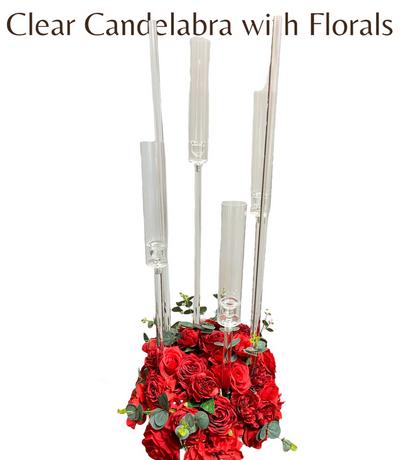 red centerpiece rental candles