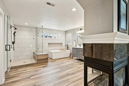 Colorado home bathroom remodel renovation spa like shower tub