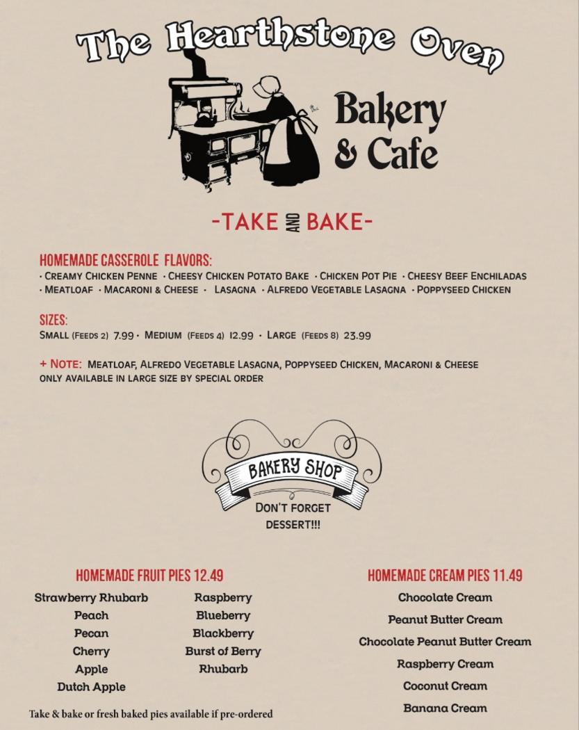 Hearthstone Oven Menu