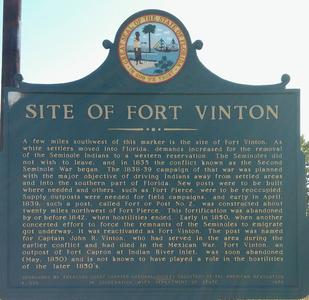 Historic sign for the site of Fort Vinton
