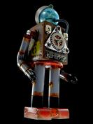 retro robot sculpture art astronaut