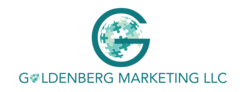 Goldenberg Marketing Logo. Capital G with globe inside