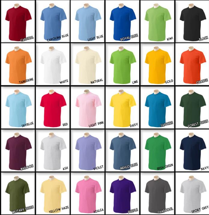 Inkdogg Custom T shirt Colors