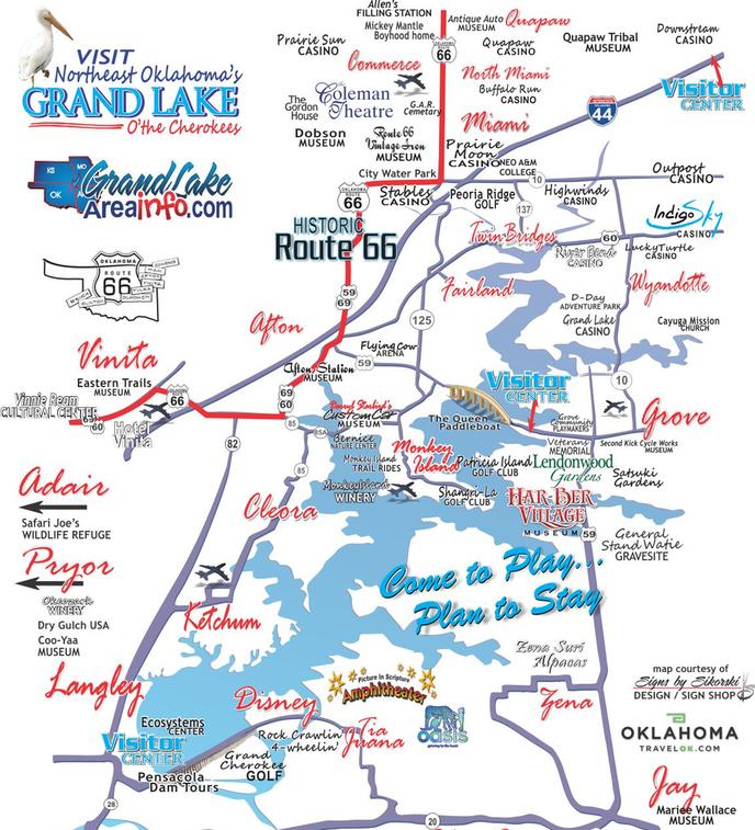 Grand Lake OK Map Attractions Northeast OK
