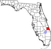 Map of Florida and it's counties and St. Lucie County in Red