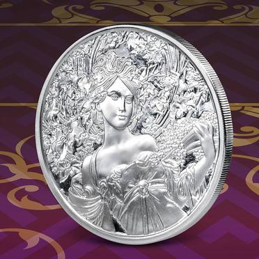 1 Ounce Mucha Collection Proof Round .999 Fine Silver In  Airtite 1st In Series