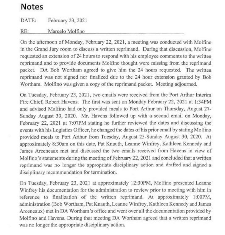 Marcelo Molfino Termination Letter Unfit to Be an Officer 2