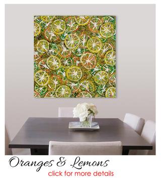 oranges, lemons, fruit painting, fruit pattern, large painting