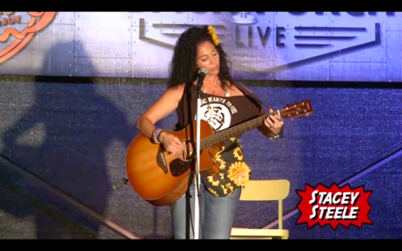 Stacey Steele Live on LMAO TV at Bert's Back Porch at Black Widow Harley Davidson