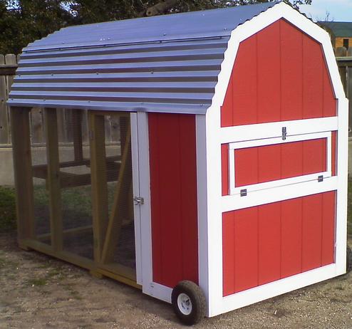 inside mobile chicken coop