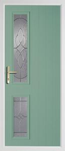2 square rebate composite door in chartwell green