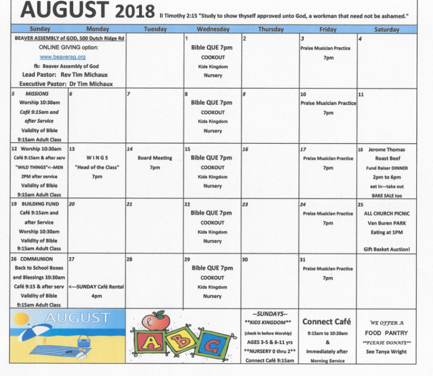 Monthly Event Calendar