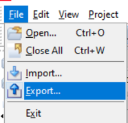 Select File tab then Export in Primavera P6