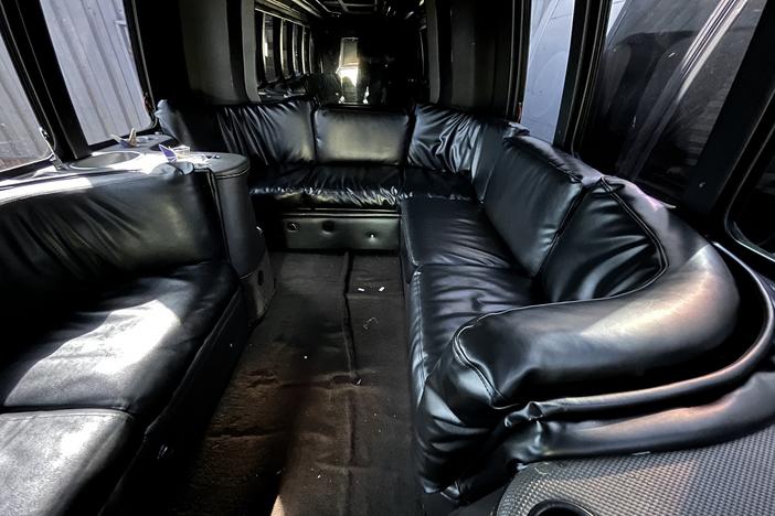 Seating for 20 inside the Party Bus