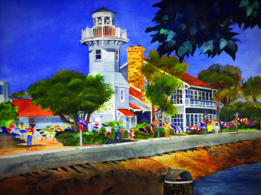 Seaport Village, Tracy Harris Watercolor Artist, Limited Edition Giclee Available